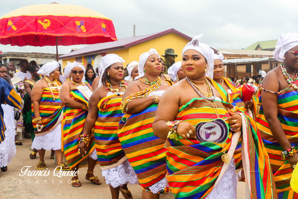 Awutu Awubia Festival: Captivating Kente Clothing of Queen Mothers