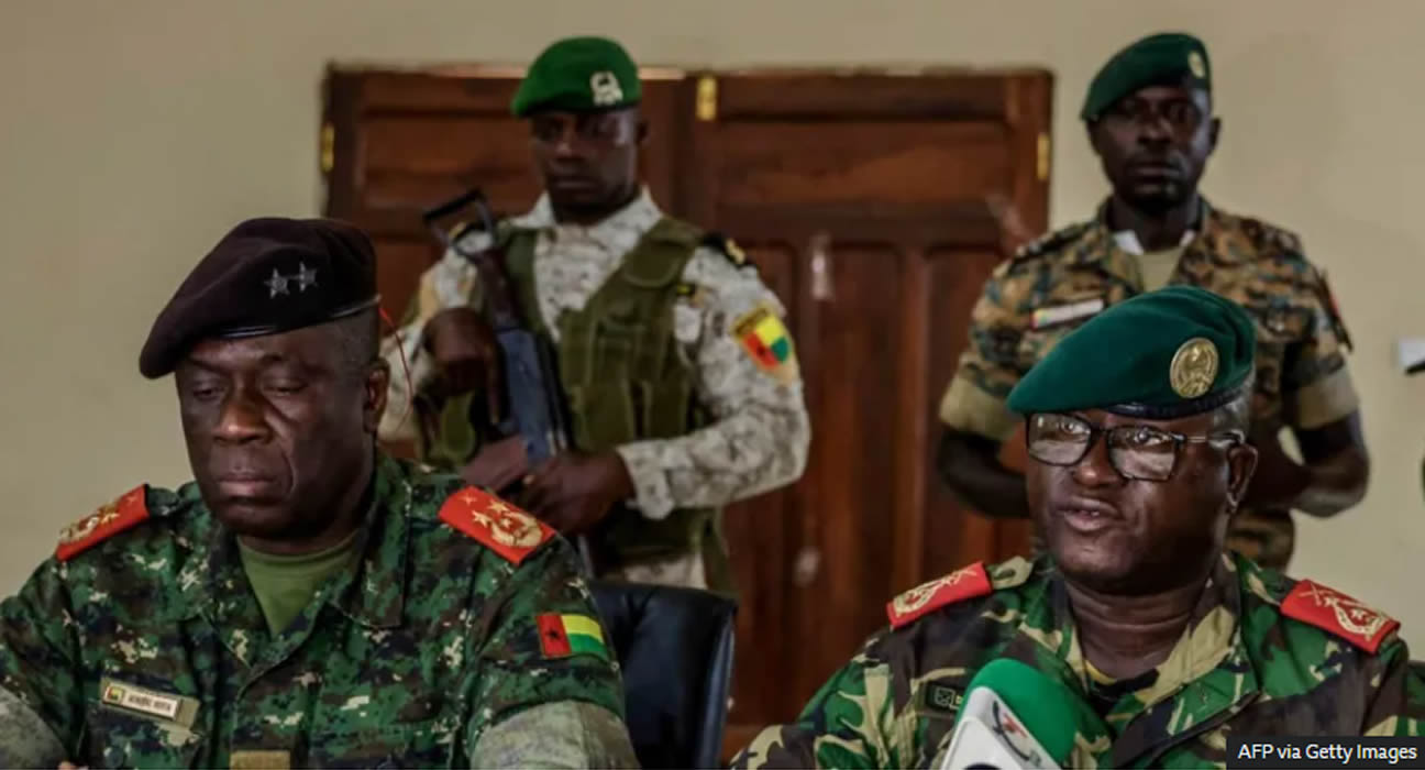 Soldiers seize power in Guinea-Bissau and detain the president