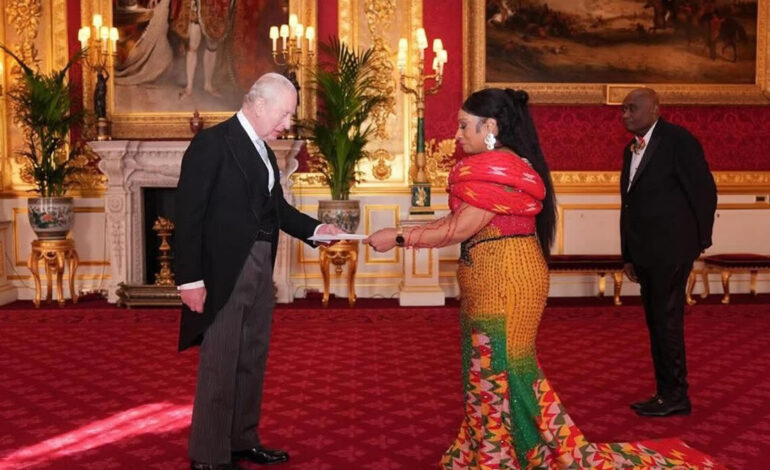 Ghana High Commissioner to UK Zita Benson presents Letters of Credence to King Charles
