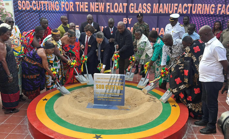 President Mahama cuts sod for new float glass factory in Shama