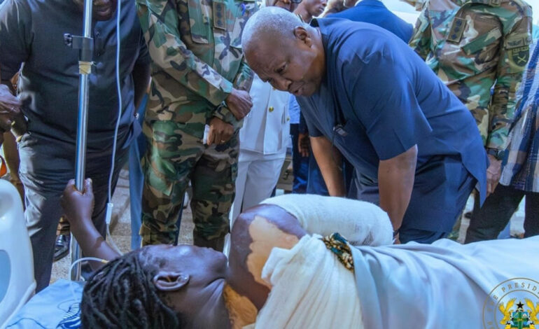 Mahama visits two terror attack survivors, gov’t to cover medical bills