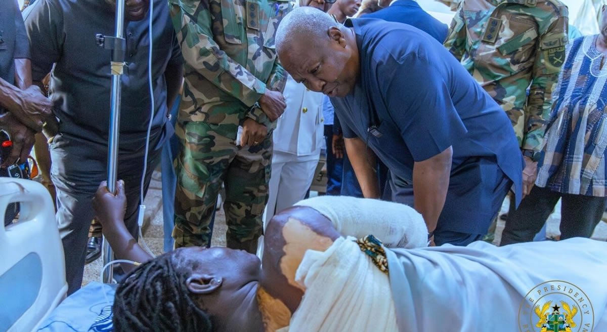 Mahama visits two terror attack survivors, gov’t to cover medical bills